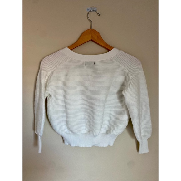 Marshalls White Button Down V-Neck Sweater - Picture 2 of 4